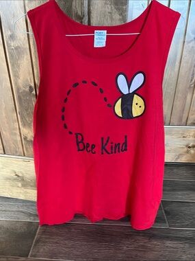 Bee Kind Red Graphic Tank Top - Port & Company